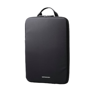 エレコム｜パソコンケース 14インチ ハンドル付 縦型 PCバッグ 衝撃吸収 スリム【～14インチ MacBook Chromebook Lenovo など 内寸サイズまでの ノートパソコン 収納可】ダブルファスナー ZEROSHOCK（ブラック）｜ZSB-IBTHVL14BK