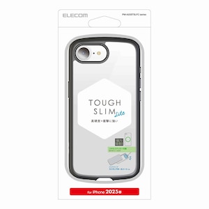 �G���R���biPhone 16e�p �P�[�X �n�C�u���b�h �J�o�[ �Ռ��z�� �y�� ���^ �w�ʃJ�����ی� ���^���X�e�b�J�[�t �X�g���b�v�z�[���t �d�x5H �X�g���b�v�z�[���V�[�g�t TOUGH SLIM LITE�i�u���b�N�j�bPM-A25STSLFCBK