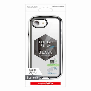 �G���R���biPhone 16e�p �P�[�X �n�C�u���b�h �J�o�[ �Ռ��z�� �y�� ���^ ���^���X�e�b�J�[�t �X�g���b�v�z�[���t �w�ʃK���X�N���A �d�x9H �X�g���b�v�z�[���V�[�g�t TOUGH SLIM LITE�i�u���b�N�j�bPM-A25STSLFCGBK
