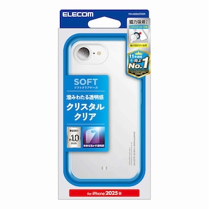 �G���R���biPhone 16e�p �P�[�X �\�t�g �J�o�[ �Ռ��z�� ���^ �J���������Y�ی�݌v ���^���X�e�b�J�[�t �X�g���b�v�z�[���t �N���X�^���i�N���A�j�bPM-A25SUCT3CR
