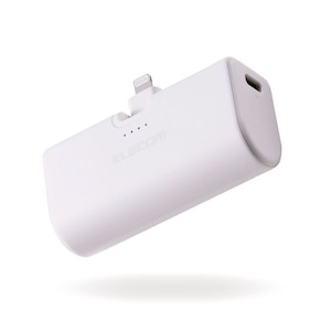 �G���R���b�܂��ݎ����}�����o�C���o�b�e���[ Lightning�v���O(5000mAh�E�z���C�g)�bDE-C58L-5000WH