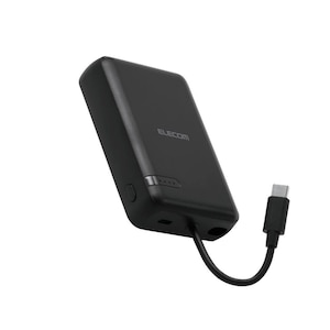 �G���R���bUSB-C�P�[�u����̌^ ���o�C���o�b�e���[ USB-C�~1�|�[�g ��e�� 10000mAh 20W�i�u���b�N�j�bDE-C63-10000BK