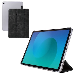 �G���R���biPad Air �P�[�X 11�C���` ( M3 / M2 ) / 10.9�C���` ��5���� ��4���� �p�t���b�v �J�o�[ �X�^���h �I�[�g�X���[�v�@�\ �y�� ���^ �w�ʃN���A�i�u���b�N�j�bTB-A25MWVBK