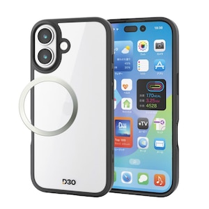 �G���R���biPhone17 �n�C�u���b�h�P�[�X D3O �t���[���J���[ ���^���X�e�b�J�[�t�i�u���b�N�j�bPM-A25AD3OFCBK