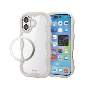 �G���R���biPhone17 �n�C�u���b�h�P�[�X �t���[���J���[ �E�F�[�u ���^���X�e�b�J�[�t�i�x�[�W���j�bPM-A25AFCWAVEBE