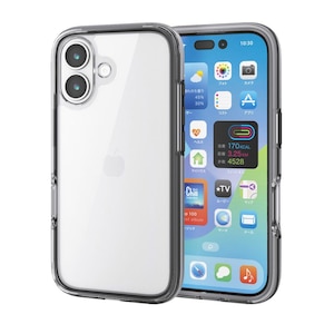 �G���R���biPhone17 AirShock �n�C�u���b�h�P�[�X �S���G�A�o�b�O�i�u���b�N�j�bPM-A25AHVAIR2BK