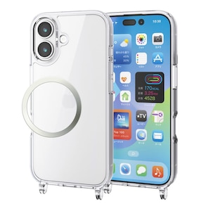 �G���R���biPhone17 �n�C�u���b�h�P�[�X �X�g���b�v�z�[���t�� ���^���X�e�b�J�[�t�i�N���A�j�bPM-A25AHVCKSHCR