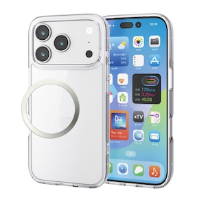 �G���R���biPhone17 Pro �n�C�u���b�h�P�[�X �K���X �X�^���_�[�h ���^���X�e�b�J�[�t�i�N���A�j�bPM-A25CHVCG1CR