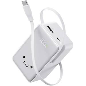 �G���R���b���o�C���o�b�e���[ 10000mAh ����莮USB-C�P�[�u����̌^ �ő�22.5W PD/PPS�Ή� USB-C/USB-A�|�[�g LED�c�ʁ��\�� �p�X�X���[ PSE�K�� �@�������� �yiPhone/Android/Switch�Ή��z�i���낿���(���~��)�j�bDE-C80L-10000WF