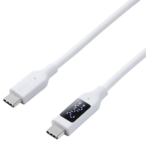 �G���R���b240W PD EPR USB Type-C �P�[�u�� 2m �d�̓f�B�X�v���C�t�� ���炩�V���R�� eMarker 480Mbps�i�z���C�g�j�bMPA-CCW20WH
