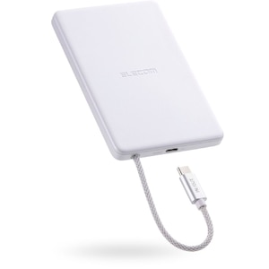 �G���R���b���ő̃��o�C���o�b�e���[ 5000mAh �P�[�u����̌^ �R���p�N�g �y�� 20W PD�Ή� ������ iPhone/Android PSE�K���i�z���C�g�j�bDE-C83-5000WH