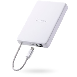 �G���R���b���ő̃��o�C���o�b�e���[ 10000mAh �P�[�u����̌^ �R���p�N�g �y�� 30W PD�Ή� ������ iPhone/Android/�m�[�gPC/Switch�Ή� LED�c�ʃp�l�� PSE�K���i�z���C�g�j�bDE-C84-10000WH