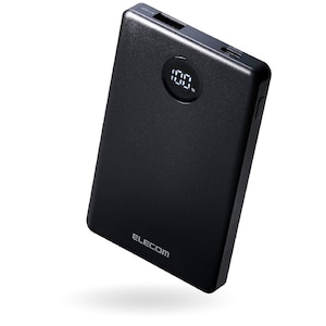 �G���R���b���ő̃��o�C���o�b�e���[ 5000mAh ���^ �y�� 22.5W PSE�K�� ������ iPhone Android Switch �Ή� LED�c��1���\���i�u���b�N�j�bDE-C85-5000BK