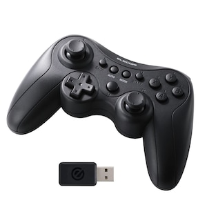 �G���R���bELECOM GAMING ���� �X�^���_�[�h �Q�[���p�b�h PC�p ���C�����X 2.4GHz Windows11/10�Ή� XInput DirectInput �A�� 13�{�^�� �[�d�� �L���Ή� �N���X�z�u�i�u���b�N�j�bJC-GP40XBK