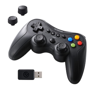 �G���R���bELECOM GAMING ���� FPS�Q�[���p�b�h PC�p ���C�����X 2.4GHz Windows11/10�Ή� XInput DirectInput ���J�j�J���g���K�[ �X�e�B�b�N���� �U�� 13�{�^�� �[�d�� �L���Ή� �X�g���[�g�z�u�i�u���b�N�j�bJC-GP50SVBK
