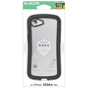 �G���R���biPhone 17e / 16e�p �P�[�X �n�C�u���b�h �J�o�[ �Ռ��z�� ���͑����Ή����^���X�e�b�J�[�t �X�g���b�v�z�[���V�[�g�t Grippy�i�u���b�N�j�bPM-A26SGRPFCBK