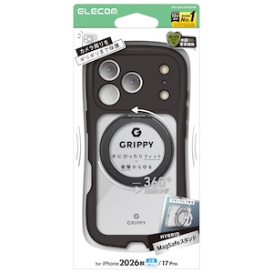 �G���R���biPhone 18 Pro �p GRIPPY �n�C�u���b�h�P�[�X �Ɍ� MAGKEEP �X�^���h�i�u���b�N�j�bPM-A26CGRSTKBK