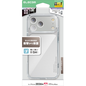 �G���R���biPhone 18 Pro Max�p �n�C�u���b�h�P�[�X �Ɍ��i�N���A�j�bPM-A26DHVCKKCR