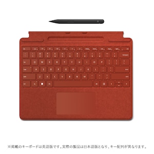 マイクロソフト｜Surface Pro スリムペン2付き Signatureキーボード（ポピーレッド）｜8X6-00039