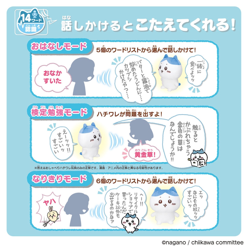 おしゃべりちいかわ　おしゃべりハチワレ　セット Amazon.co.jp: おへんじするよッ 超いっぱいッおしゃべり