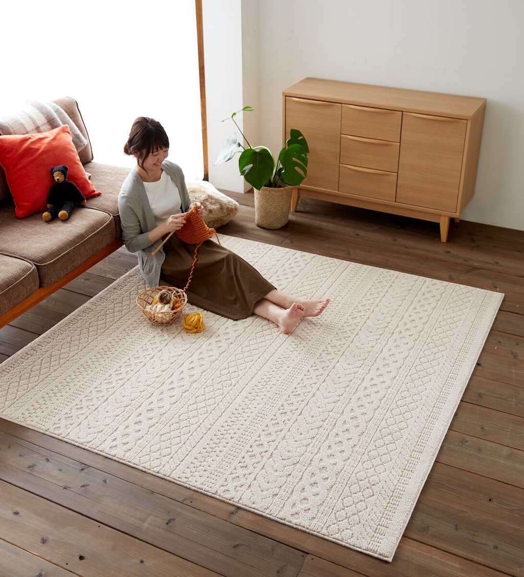 ラグマット カレン（アイボリー・185×240cm） 【他商品との同時購入