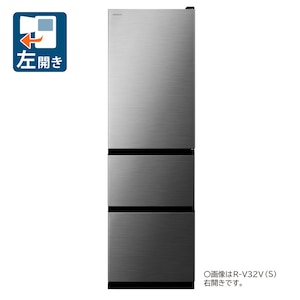 日立｜315L 3ドア冷蔵庫（グラファイトシルバー）【左開き】｜R-V32VL-S