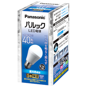 LED電球 一般電球形 485lm (昼光色相当) | パナソニック | LDA4D-H/S/4 