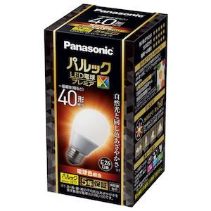 パナソニック｜LED電球 一般電球型 485lm (電球色相当）｜LDA5LDGSZ4F