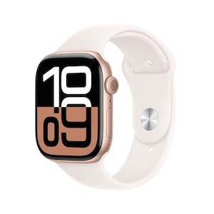 Apple�bApple Watch Series 10�iGPS���f���j- 46mm���[�Y�S�[���h�A���~�j�E���P�[�X�ƃ��C�g�u���b�V���X�|�[�c�o���h - M/L�y�݌ɏ����z�bMWWU3J/A