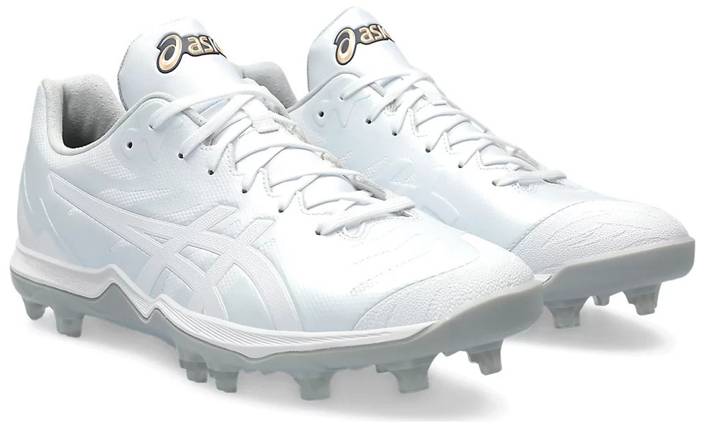 ASICS 27cmのみ ホワイト×ネイビー アシックス 野球 クォーター
