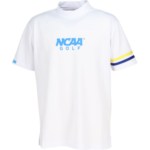 NCAA（エヌシーエーエー）｜半袖モックネックシャツ（ホワイト・サイズ：M）【在庫処分】｜DBA-NG1012-01-M