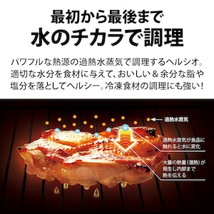 過熱水蒸気調理：水を使って食材を焼く