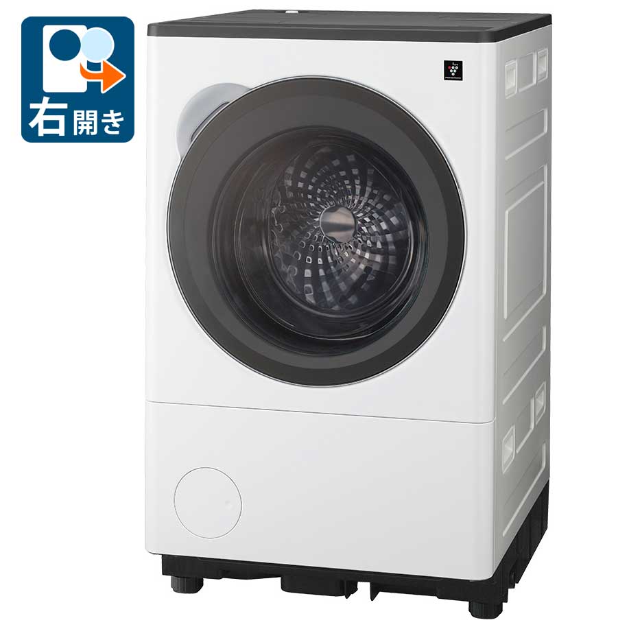 ★171　ドラム式洗濯機　シャープ　10キロ　乾燥　安い　右開　綺麗　設置無料 10.0kg ドラム式洗濯乾燥機【右開き】ラスターホワイト | シャープ