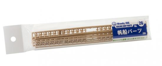 (未使用･未開封品)　ウッディジョー 帆船パーツ26 特小シングル滑車 20×6個 tu1jdyt 帆船パーツNO.26 特小シングル滑車 20個x6本 | ウッディジョー