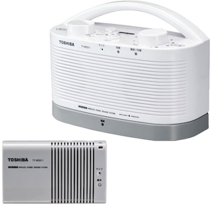 東芝｜防水対応テレビ用ワイヤレススピーカーシステム（送信機と受信機のセット）｜TY-WSD11-W