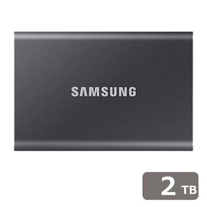 Samsung｜サムスン｜ポータブルSSD スタンダードモデル T7シリーズ 2TB（グレー）｜MU-PC2T0T-IT/A