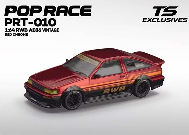 1/64 RWB AE86 VINTAGE RED CHROME【PRT010】 | POP RACE