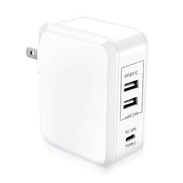 最大PD42W出力＆QC3規格対応 USB充電アダプタ 3ポート USB-A (2.4A/max