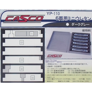 【再生産】(N) YP-110 6両用ミニウレタン(ダークグレー) 1枚入