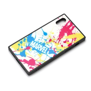 �o�f�`�biPhone XS/X�p �K���X�n�C�u���b�h�P�[�X �X�v���b�V�� MARVEL ���S�i�z���C�g�j�bPG-DCS615WH