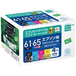 エコリカ｜［エプソン IC4CL6165 互換］リサイクルインクカートリッジ（4色パック）｜ECI-E6165-4P