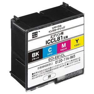 エコリカ｜［エプソン ICCL81 互換］リサイクルインクカートリッジ（4色一体型）｜ECI-E81CL