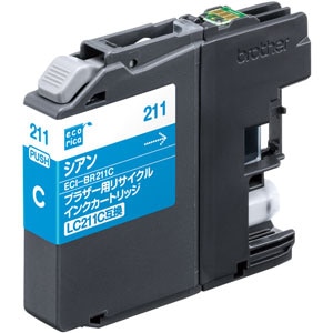 エコリカ｜［ブラザー LC211C 互換］リサイクルインク（染料シアン）｜ECI-BR211C