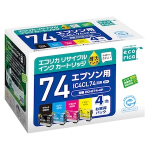 エコリカ｜［エプソン IC4CL74 互換］リサイクルインク（4色パック）｜ECI-E74-4P