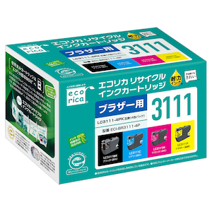 エコリカ｜［ブラザー LC3111-4PK 互換］リサイクルインクカートリッジ（4色パック）｜ECI-BR3111-4P
