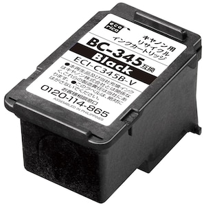 エコリカ｜［キヤノン BC-345 互換］リサイクルインクカートリッジ （ブラック）｜ECI-C345B-V