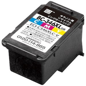エコリカ｜［キヤノン BC-346XL 互換］リサイクルインクカートリッジ （カラー・大容量）｜ECI-C346XLC-V