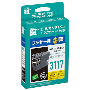 エコリカ｜［ブラザー LC3117BK 互換］リサイクルインクカートリッジ（顔料ブラック）｜ECI-BR3117B