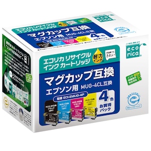 エコリカ｜［エプソン MUG-4CL 互換］リサイクルインクカートリッジ（4色パック）｜ECI-EMUG-4P