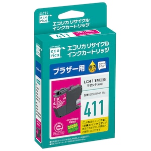 エコリカ｜［ブラザー LC411M 互換］リサイクルインクカートリッジ（マゼンタ）｜ECI-BR411M